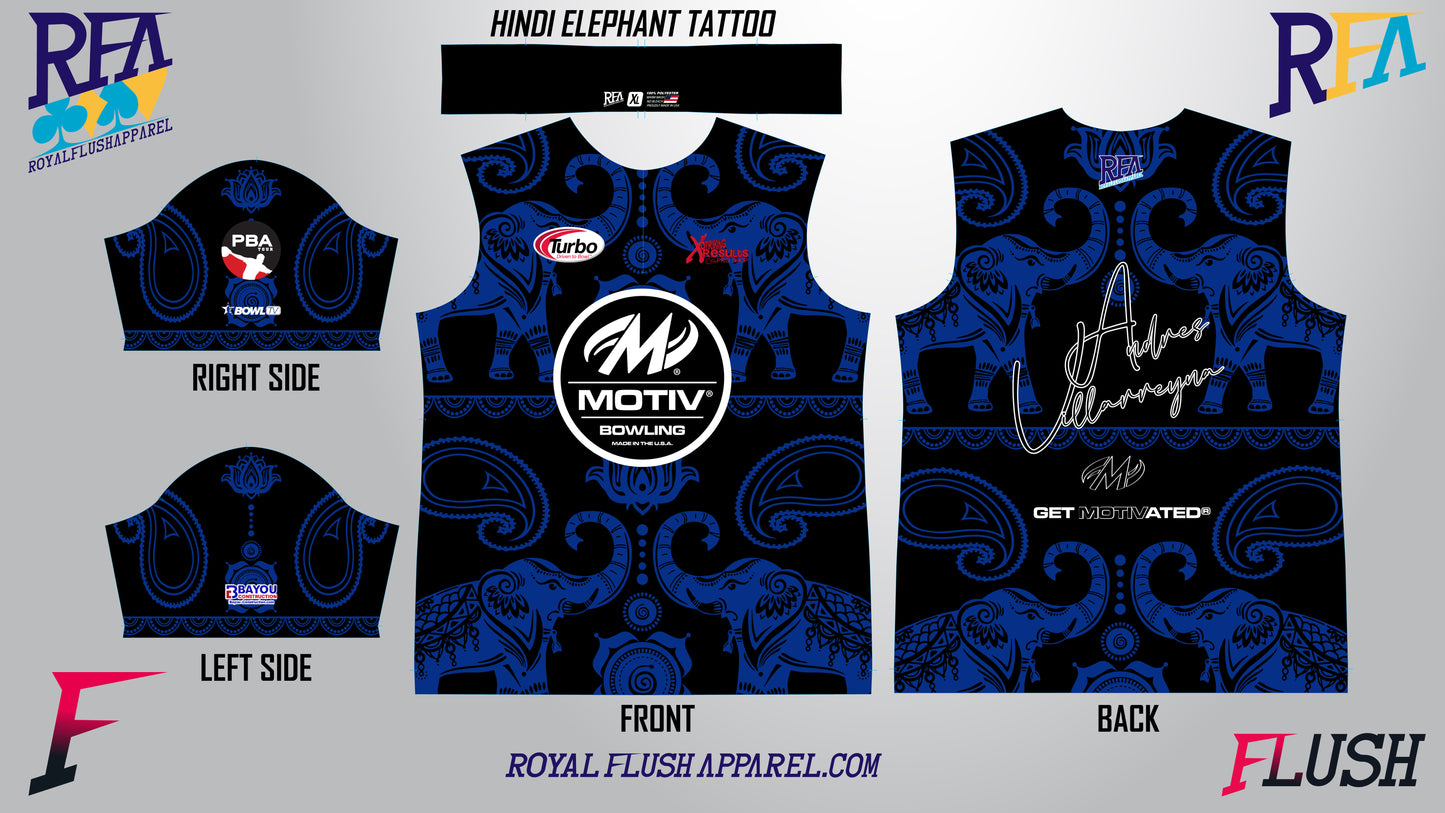 Andres Villarreyna Hindi Elephant Tattoo Replica Jersey