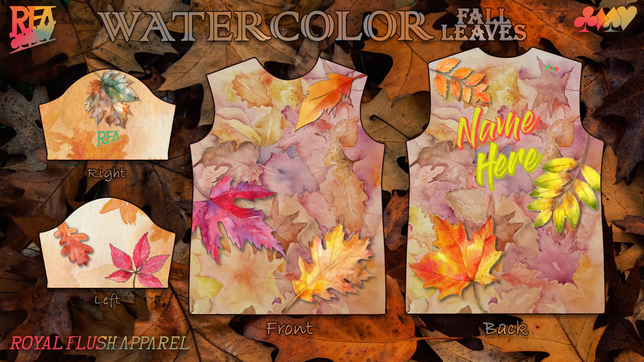 Watercolor Fall Leaves Jersey